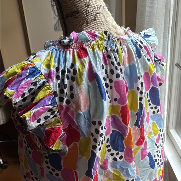 THML Multicolor Ruffle Sleeve Top - Picture 3 of 5